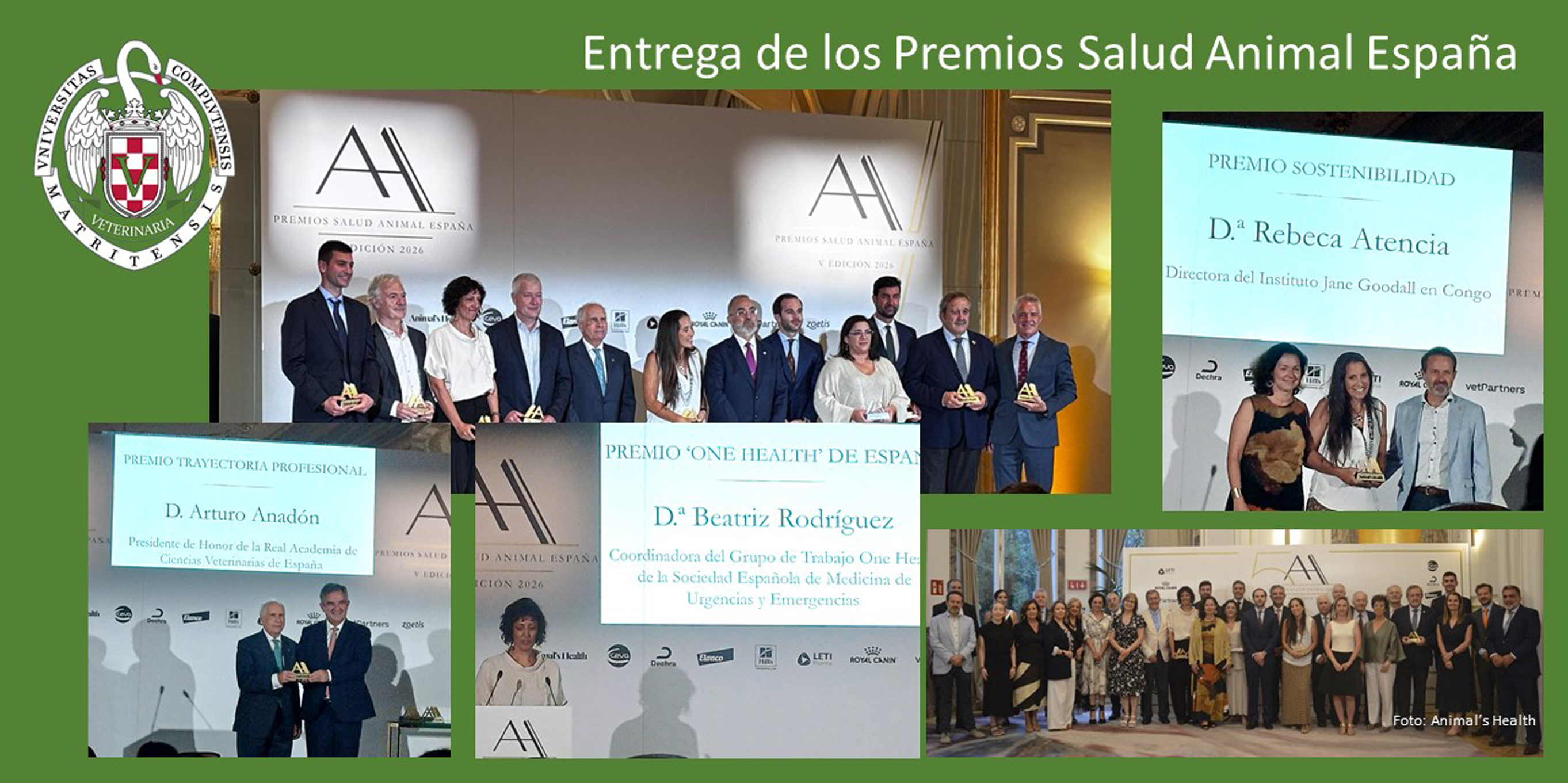 Una vez más, la Facultad brilla en la entrega de los Premios Salud Animal España